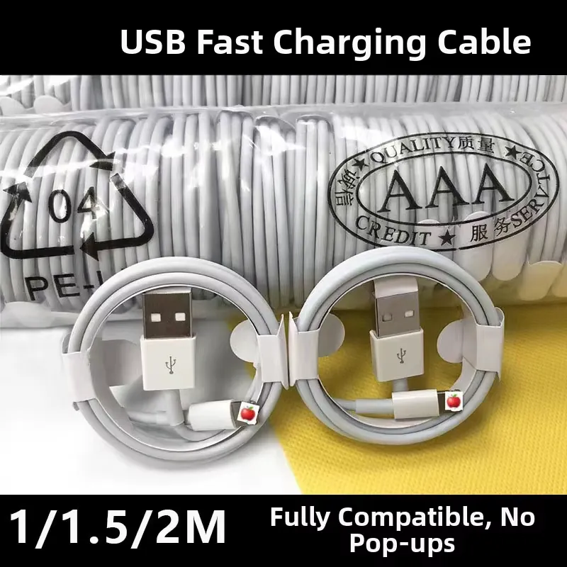 Packaged white USB fast charging cables with fully compatible no pop-ups supplier cue