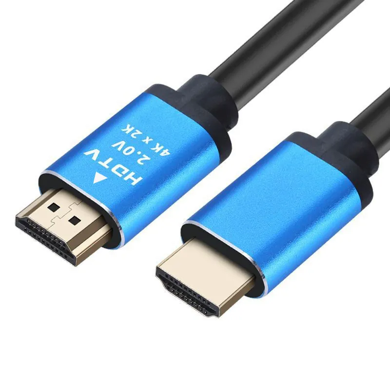Blue HDMI V2.0 4K cable with two male HDMI connectors