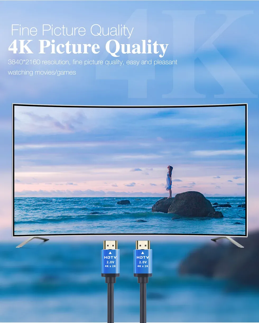 Supplier image showing 4K picture quality cue for HDMI V2.0 cable
