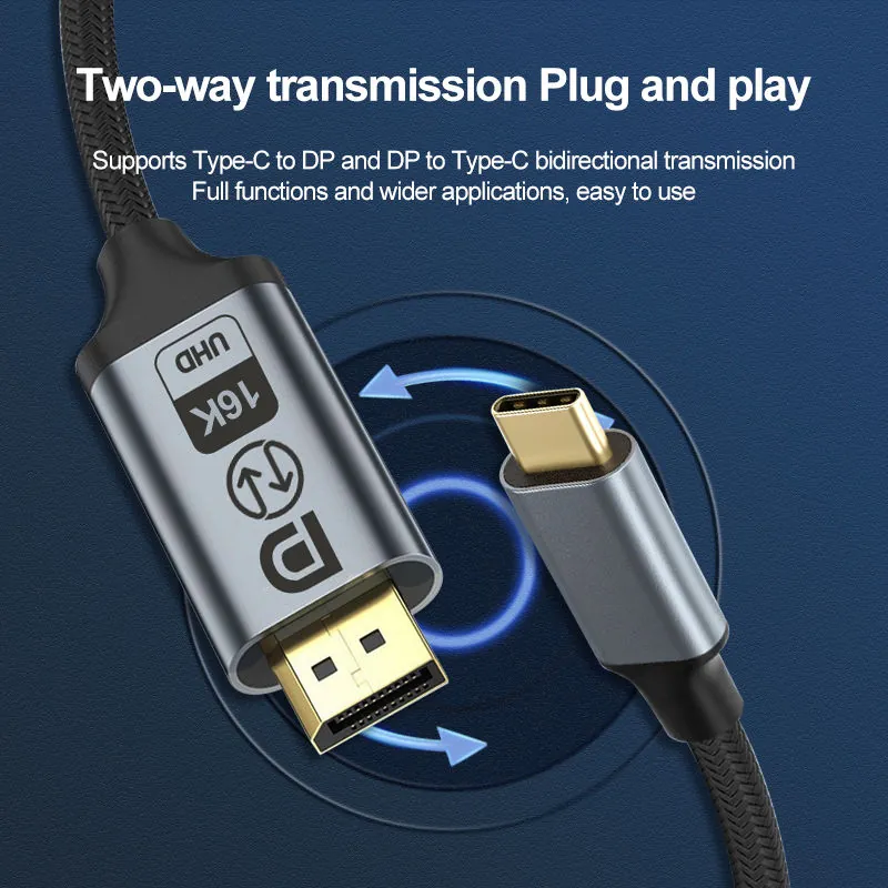 Supplier image showing Type-C to DP and DP to Type-C bidirectional transmission cue