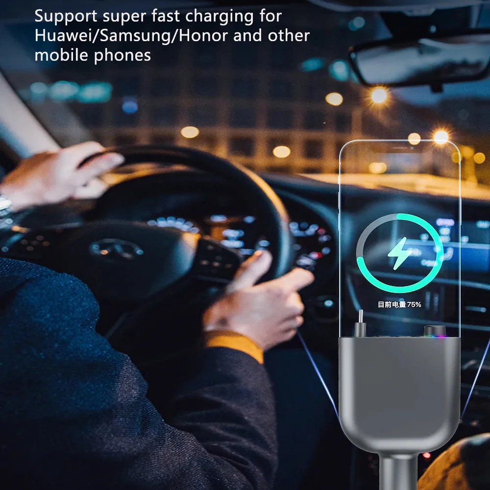 Supplier image showing in-car phone charging cue for Huawei Samsung Honor and other mobile phones