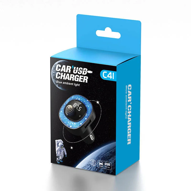 Retail box for Star Smart Car Charger with blue ambient light packaging cue