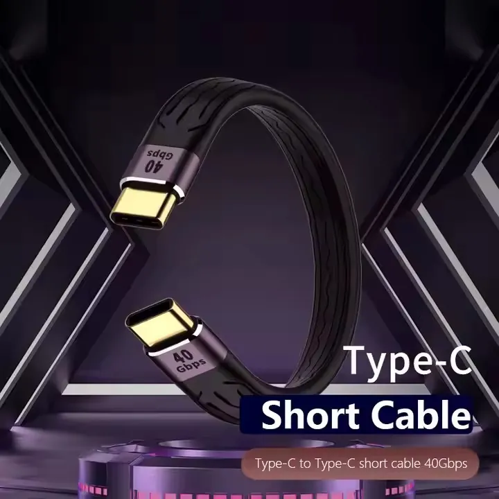 Type-C to Type-C short cable image with 40Gbps marking and compact loop shape